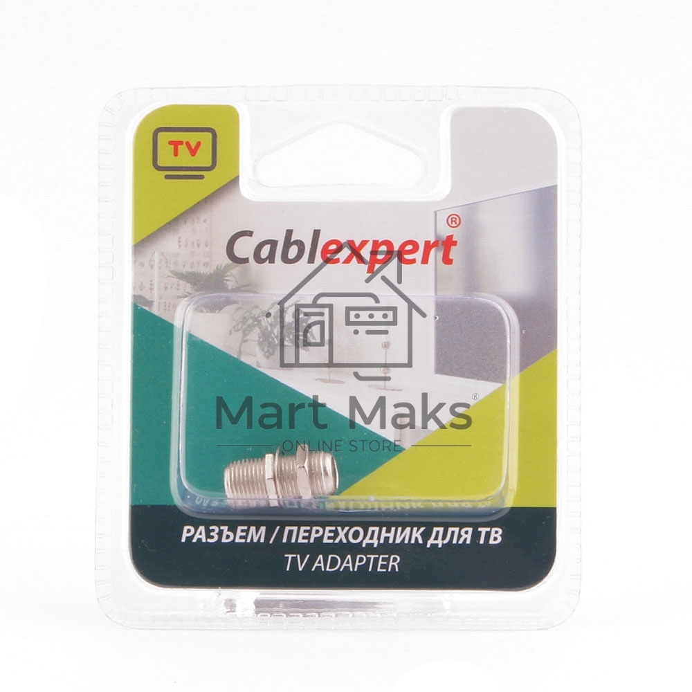 Соединитель Cablexpert APL-FF-01, F (мама) / F (мама) с гайкой и шайбой, блистер