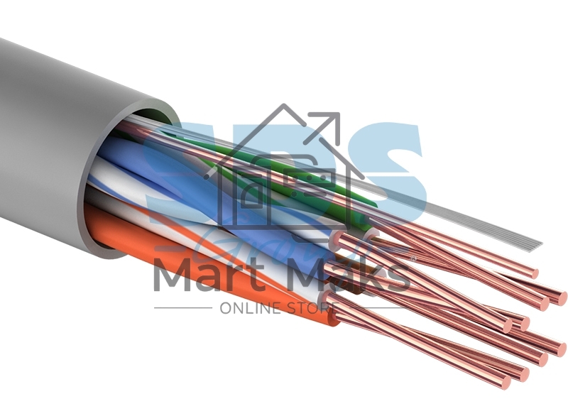 Кабель UTP PROconnect 4PR 24AWG, CU (медь), CAT5E, 100 МГц, PVC, серый, бухта 25 м