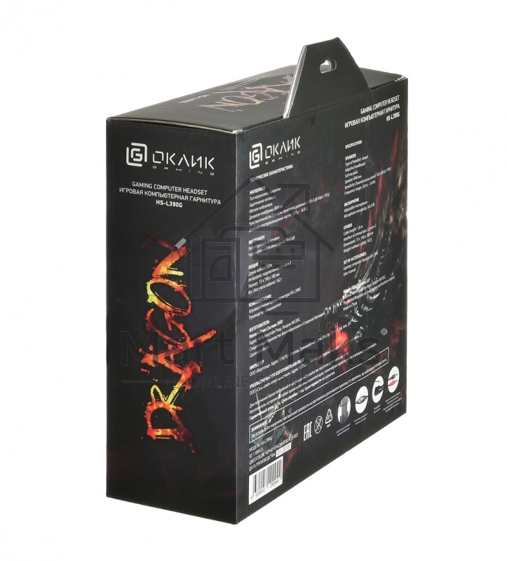 Гарнитура Oklick HS-L390G DRAGON black/red 1.8m (JD-728S)