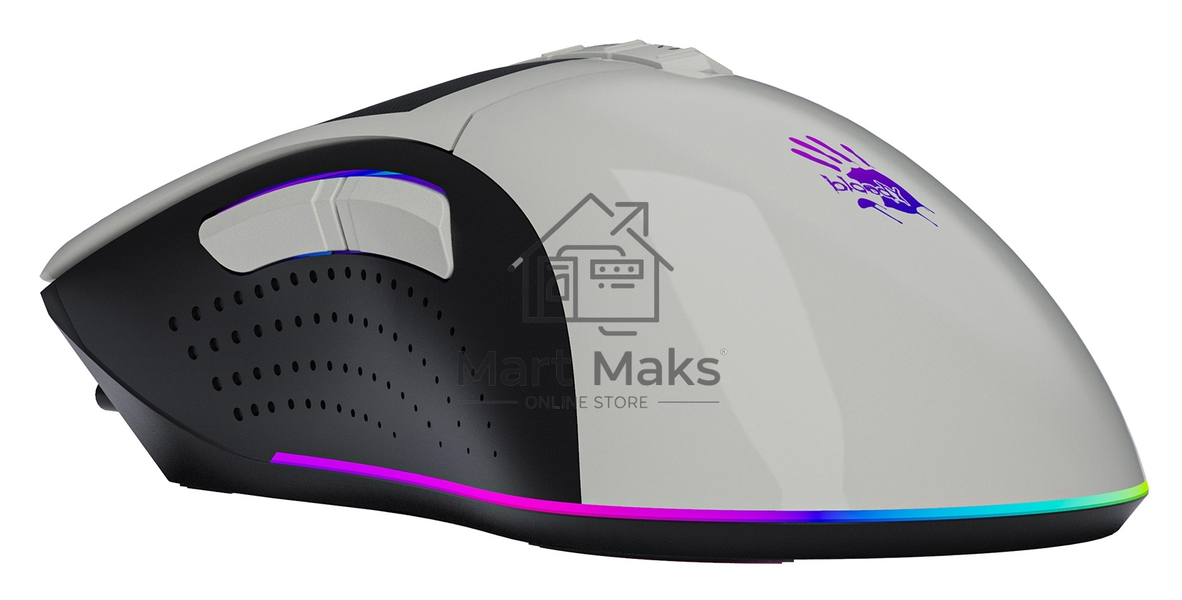 Мышь проводная A4Tech Bloody W90 Max белый/черный, 10000 dpi, USB, кнопки - 10