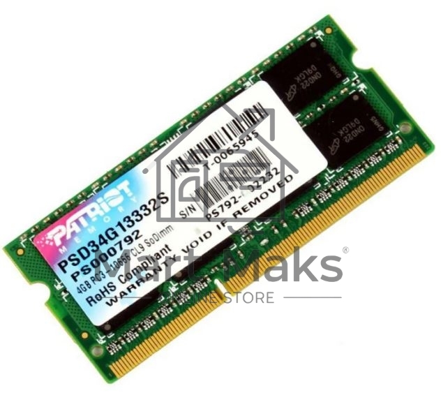 Оперативная память Patriot, DDR3, 4GB (1x4 GB), 1333 MHz, CL9, SO-DIMM