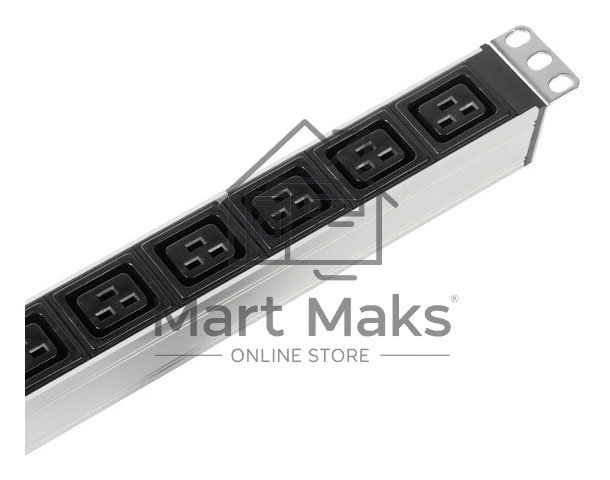 Верт блок розет Rem-16 с авт 16А 10 Shuko 10IEC60320 C19 16A алюм 33-38U 3м