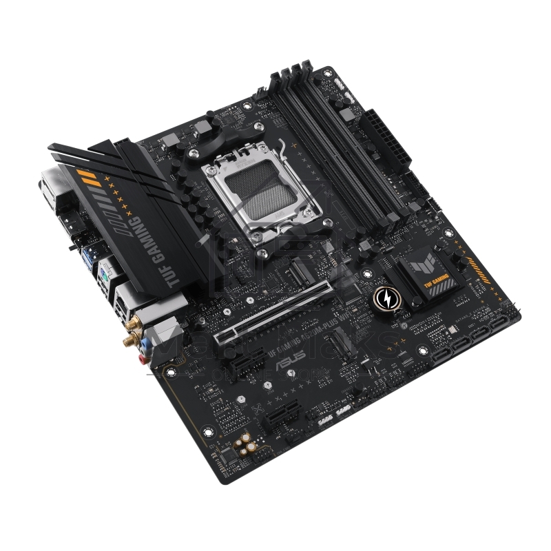 Материнская плата ASUS TUF GAMING A620M-PLUS WIFI, AM5, AMD A620, 4xDDR5, 4xSATA, 2xM.2, 1xPCIe 4.0 x16, 2xPCIe x1, 2xDP, 1xHDMI, 1x 2.5Gb LAN, 4xUSB-A 2.0, 2xUSB-A 3.2 Gen 1, 3x3.5 мм, 7.1, mATX