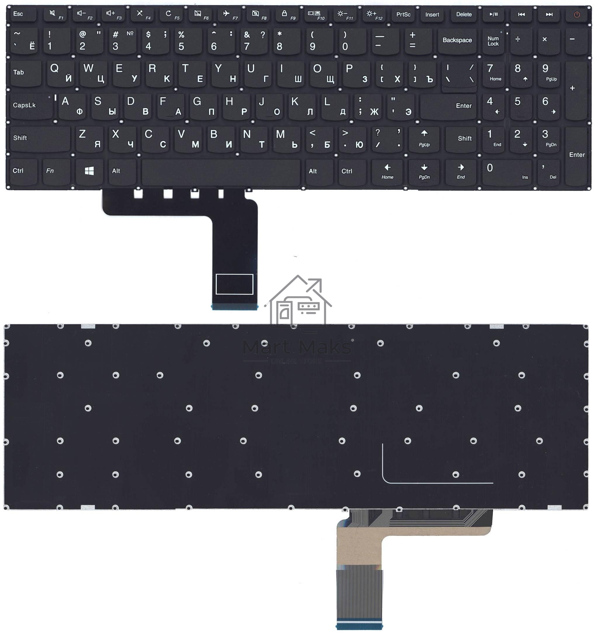 Клавиатура для ноутбука Lenovo IdeaPad 110-15IBR черная