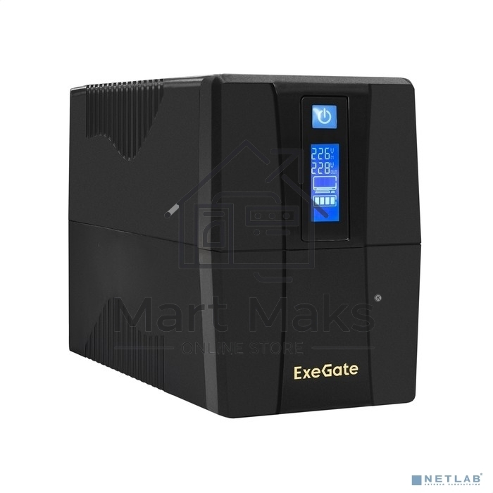 Источник бесперебойного питания ExeGate Power Smart ULB-1000.LCD.AVR.4C13 <1000VA/550W, LCD, AVR, 4*C13, Black>