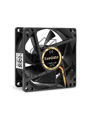 Вентилятор для корпуса ExeGate EX08025B3P черный, 80 мм, 2000 об/мин, 19 дБ, 3 pin
