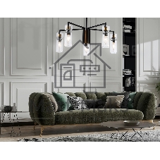 Люстра Ambrella light LH56113/5 BK/BS/CL черный/латунь/прозрачный E14*5 max 40W D605*350
