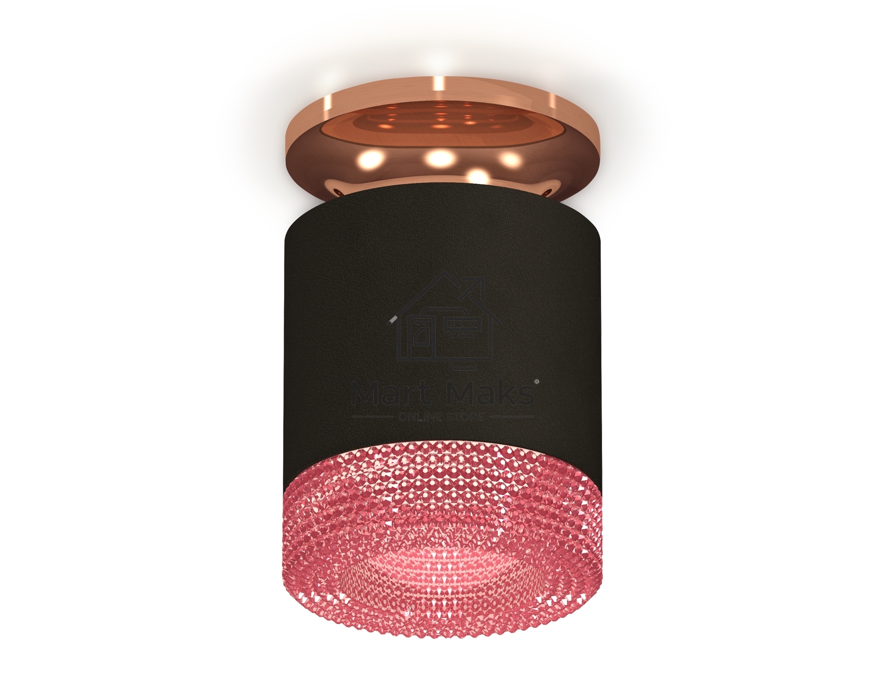 Светильник Ambrella Light XS7402123 SBK/PPG черный песок/золото розовое полированное MR16 GU5.3 (N7930, C7402, N7193)