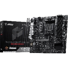 Материнская плата MSI PRO B550M-P WIFI6E, AM4, AMD B550, 4xDDR4, 4xSATA, 2xM.2, 1xPCIe 4.0 x16, 2xPCIe 3.0 x1, 1xVGA, 1xHDMI, 1xDisplayPort, 1x 1Gb LAN, 2xUSB 2.0, 4xUSB 3.2 Gen1, 5x3.5 мм, 7.1, microATX