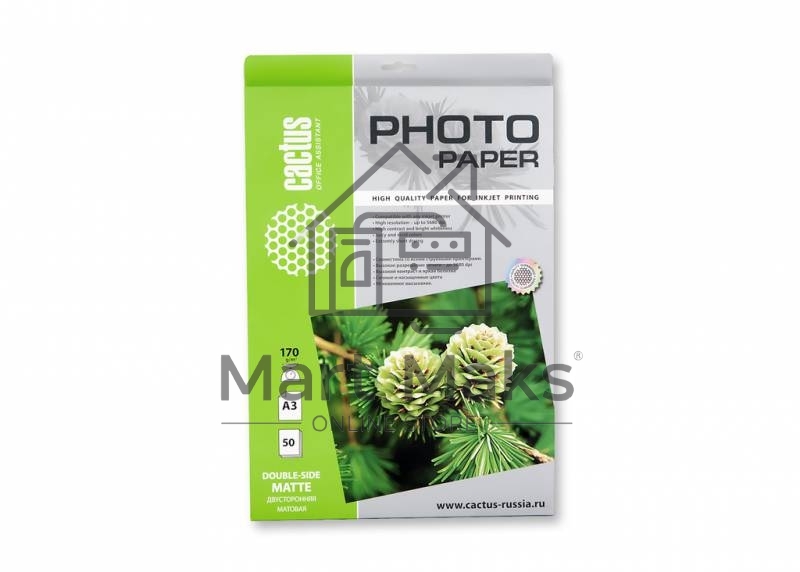 Фотобумага Cactus CS-MA317050DS матовая двухсторонняя А3 170 г/м2 50 листов