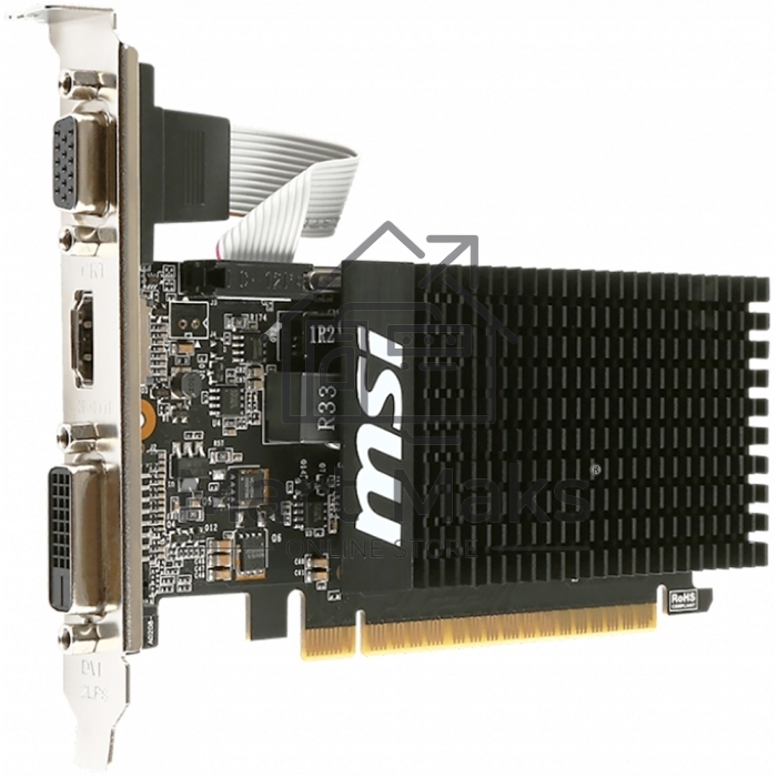 Видеокарта MSI PCI-E GT 710 2GD3H LP nVidia GeForce GT 710 2048Mb 64bit DDR3 954/1600 DVIx1/HDMIx1/CRTx1/HDCP Ret low profile