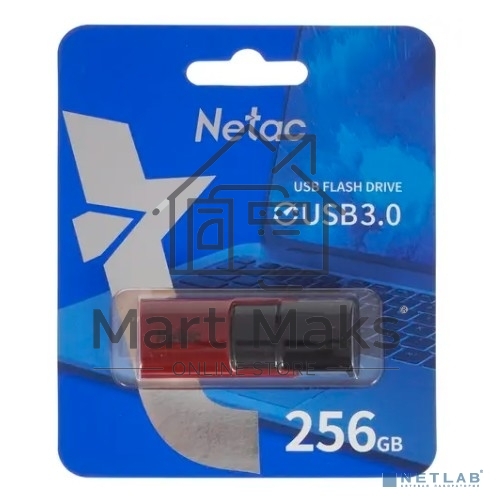 Флешка USB R/W R/W Drive Netac U182 NT03U182N-256G-30RE, USB3.0 256GB, retail version, черный/красный