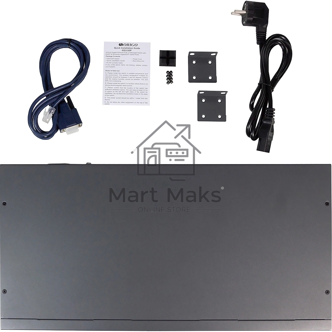 Коммутатор Managed L2 Switch 16x1000Base-T PoE, 2x1000Base-X SFP, 2xCombo 1000Base-T/SFP, PoE Budget 250W, RJ45 Console, 19