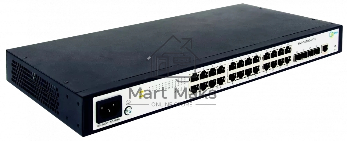 Управляемый коммутатор SNR уровня 2+, 24 порта 10/100/1000Base-T, 4 порта 1/10G SFP+