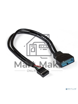 Кабель-переходник USB 2.0-USB 3.0 ExeGate EX-CC-U3U2-0.15 (9pin(F)/19pin(M), 0,15м)