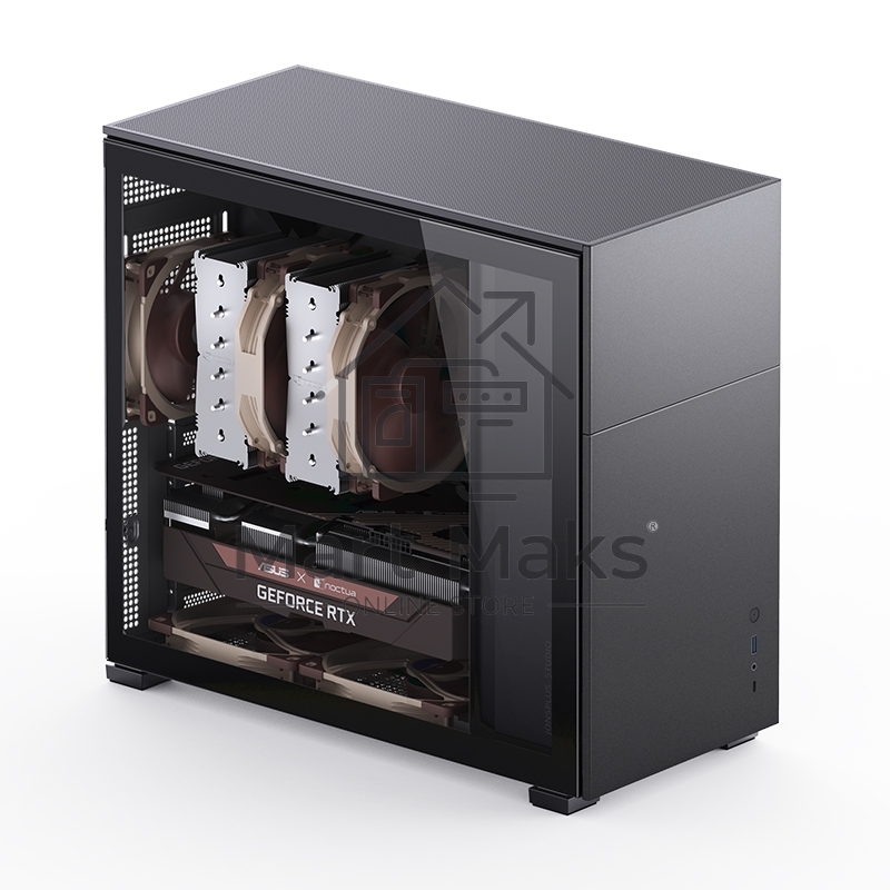 Корпус без блока питания JONSBO D41 STD Black ATX без БП, боковая панель из закаленного стекла, mini-ITX, micro-ATX, ATX, черный