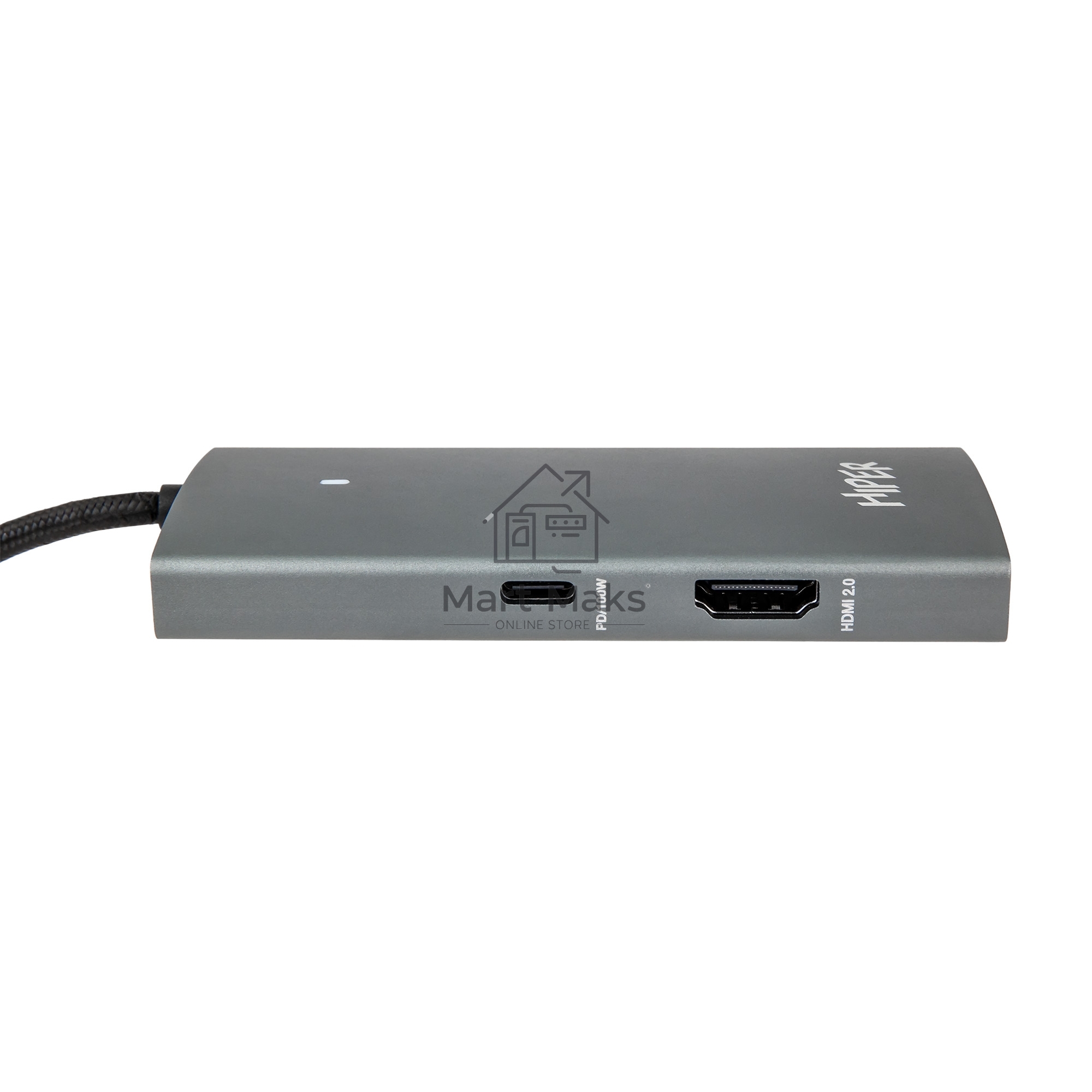 Док-станция HIPER Docking station USB-C HUB 6in1 (1*USB-C 100W PD, 1*HDMI 4K@60Hz, 2*USB-A 3.0 (5Gbps data), 1*USB-C 3.0 (5Gbps data), 1*RJ45 Gb)
