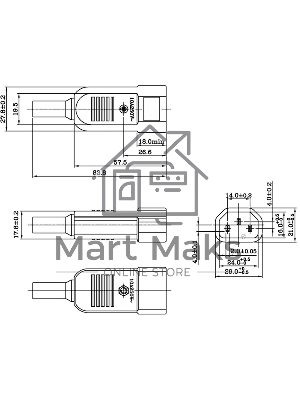 Разъемы для силового кабеля Hyperline CON-IEC320C14 Разъем IEC 60320 C14 220В 10A на кабель (плоские выступающие штыревые контакты в пластиковом обрамлении), прямой
