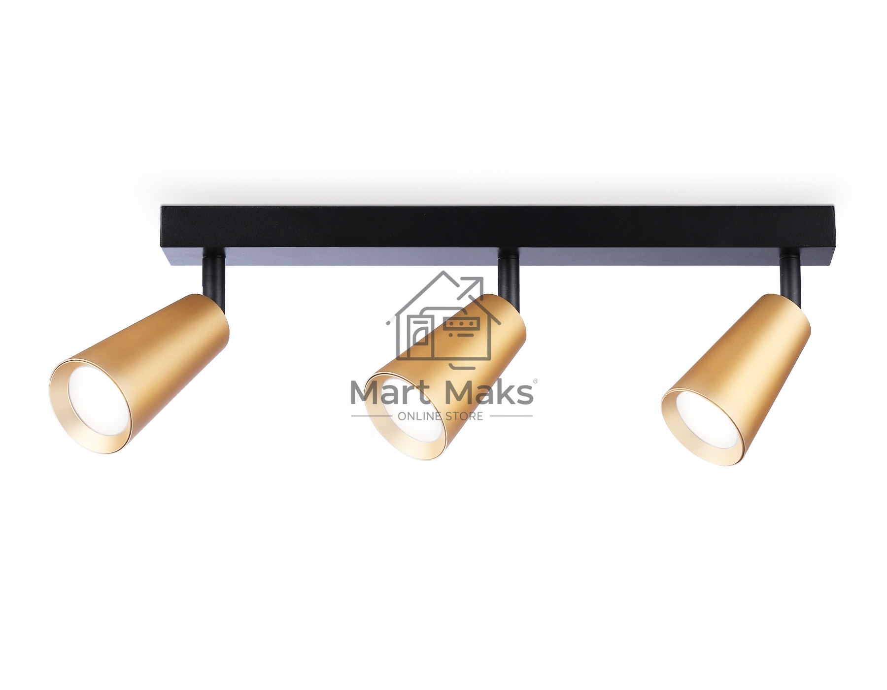 Накладной поворотный спот Ambrella light TA13151/3 BK/GD черный/золото GU10/3 max 12W 445*60*130