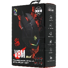 Мышь проводная A4Tech Bloody V8M Max черный, 12000 dpi, USB Type-A, кнопки - 8