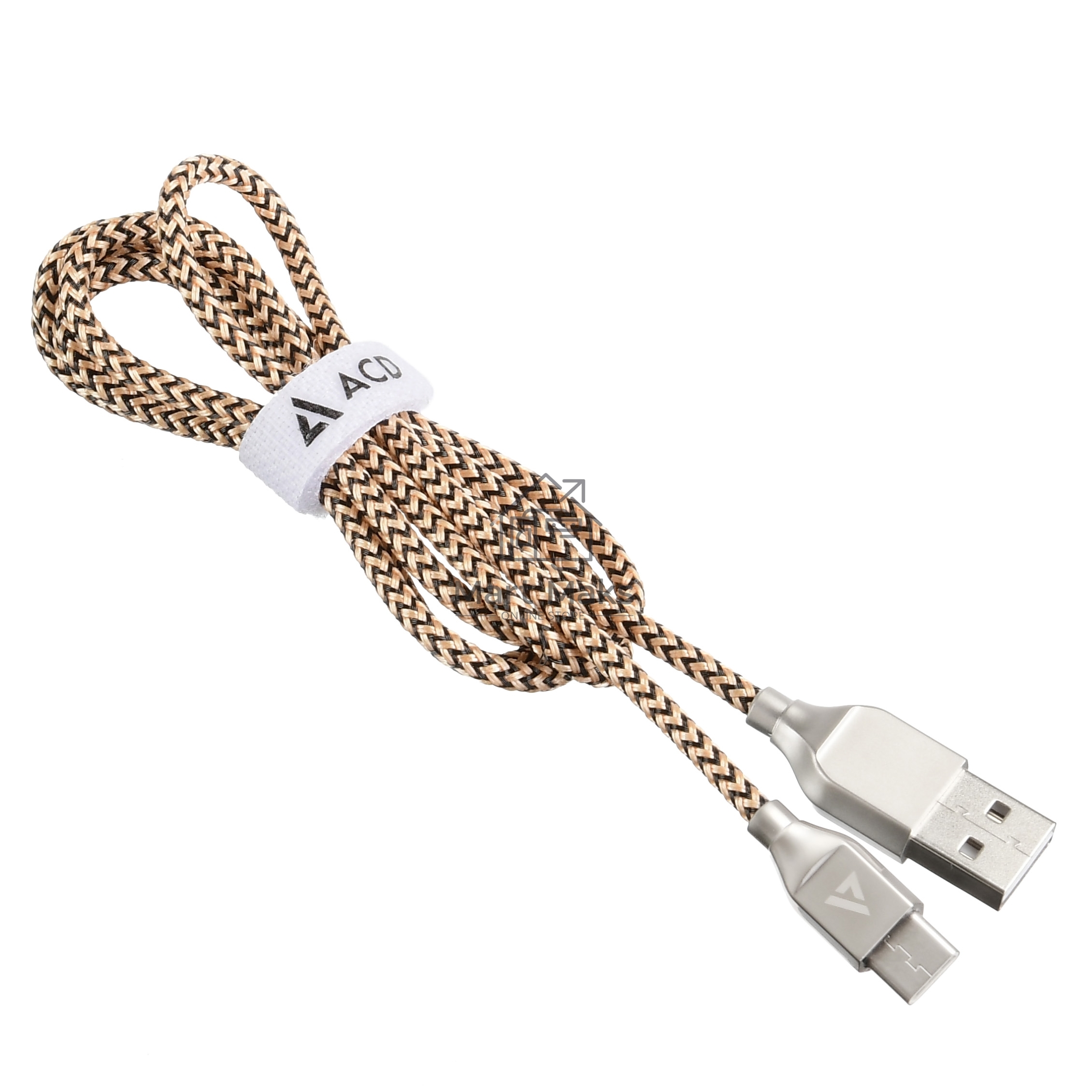 Кабель USB ACD-Titan Type-C ~ USB-A Нейлон, 1м, желто-черный (ACD-U927-C2Y)