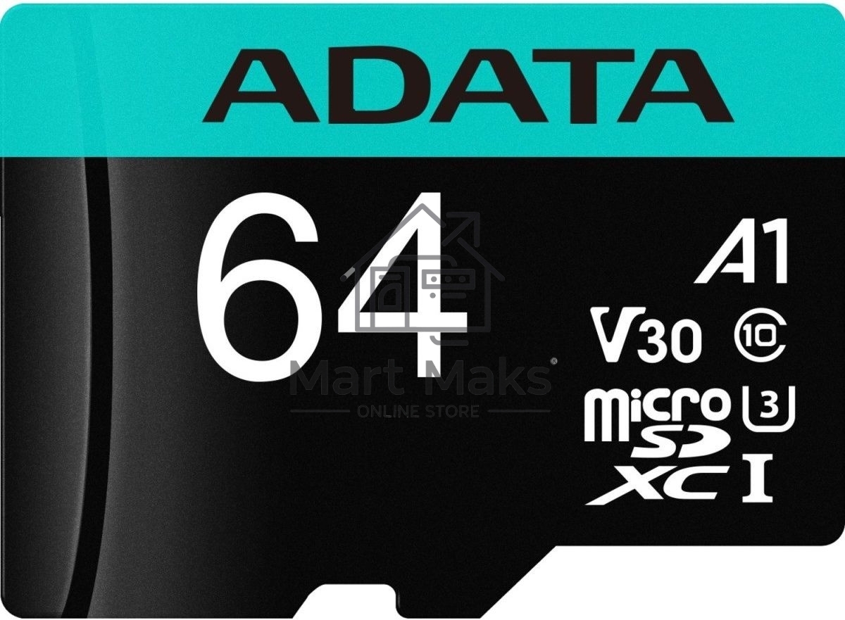 Карта памяти MICROSDXC UHS-I U3 V30S A2 100/75 MB/s 64GB RETAIL W/1 ADAPTER