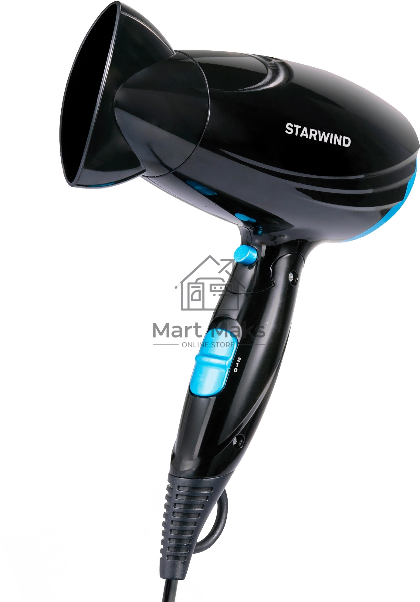 Фен Starwind SHD 7066 1600Вт черный/синий