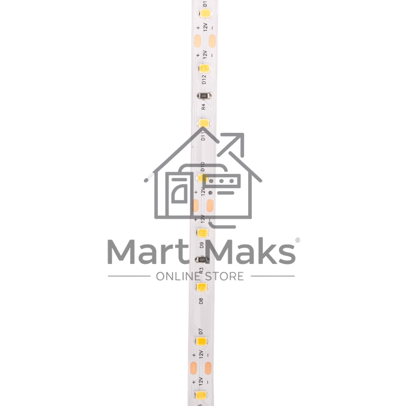 Лента светодиодная 12В, SMD2835, 9,6Вт/м, 60 LED/м, 3000K, 8мм, 5м, IP20 Rexant