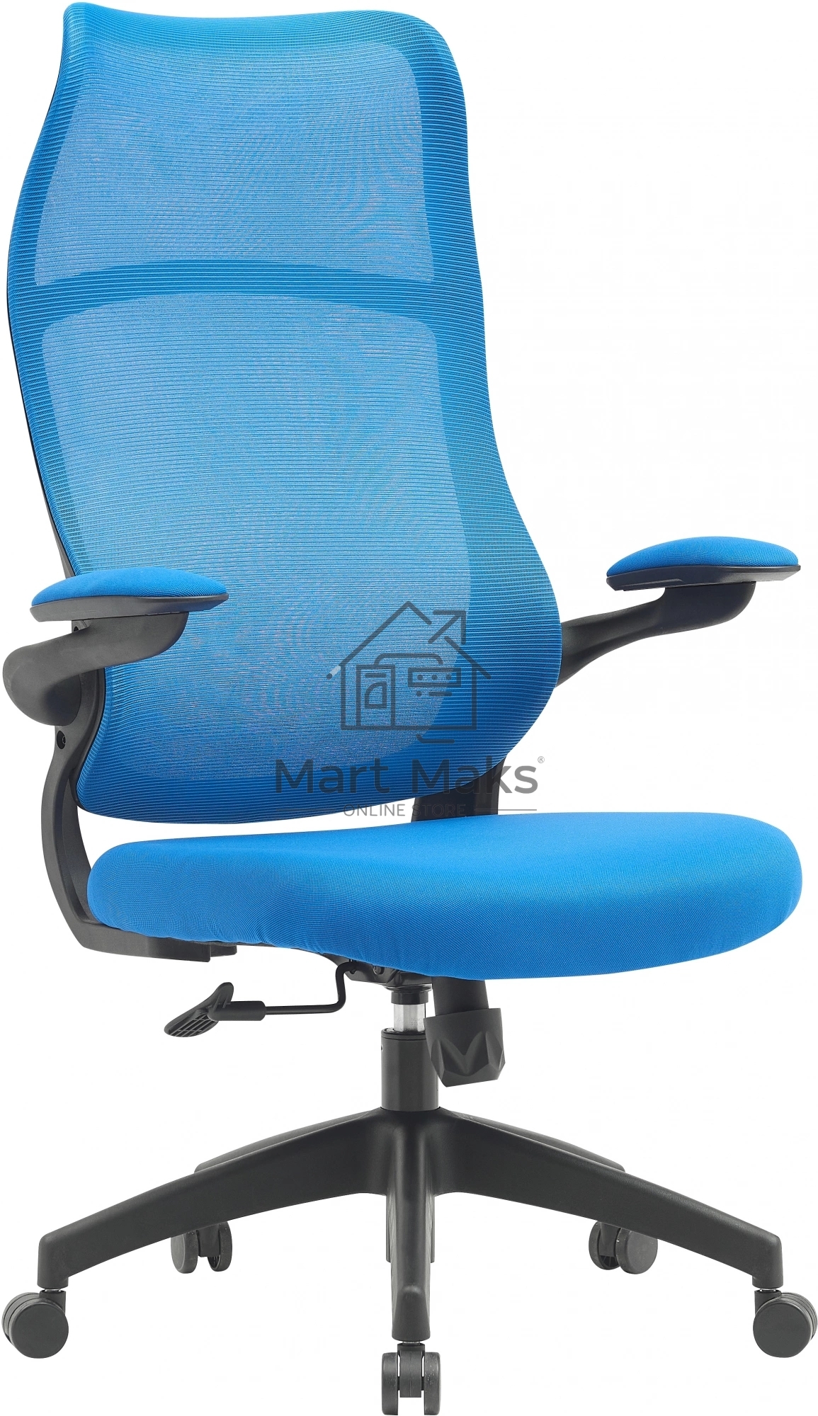 Кресло компьютерное Cactus CS-MC505-BL темно-синий, сиденье темно-синий, сетка/ткань, крестов. пластик