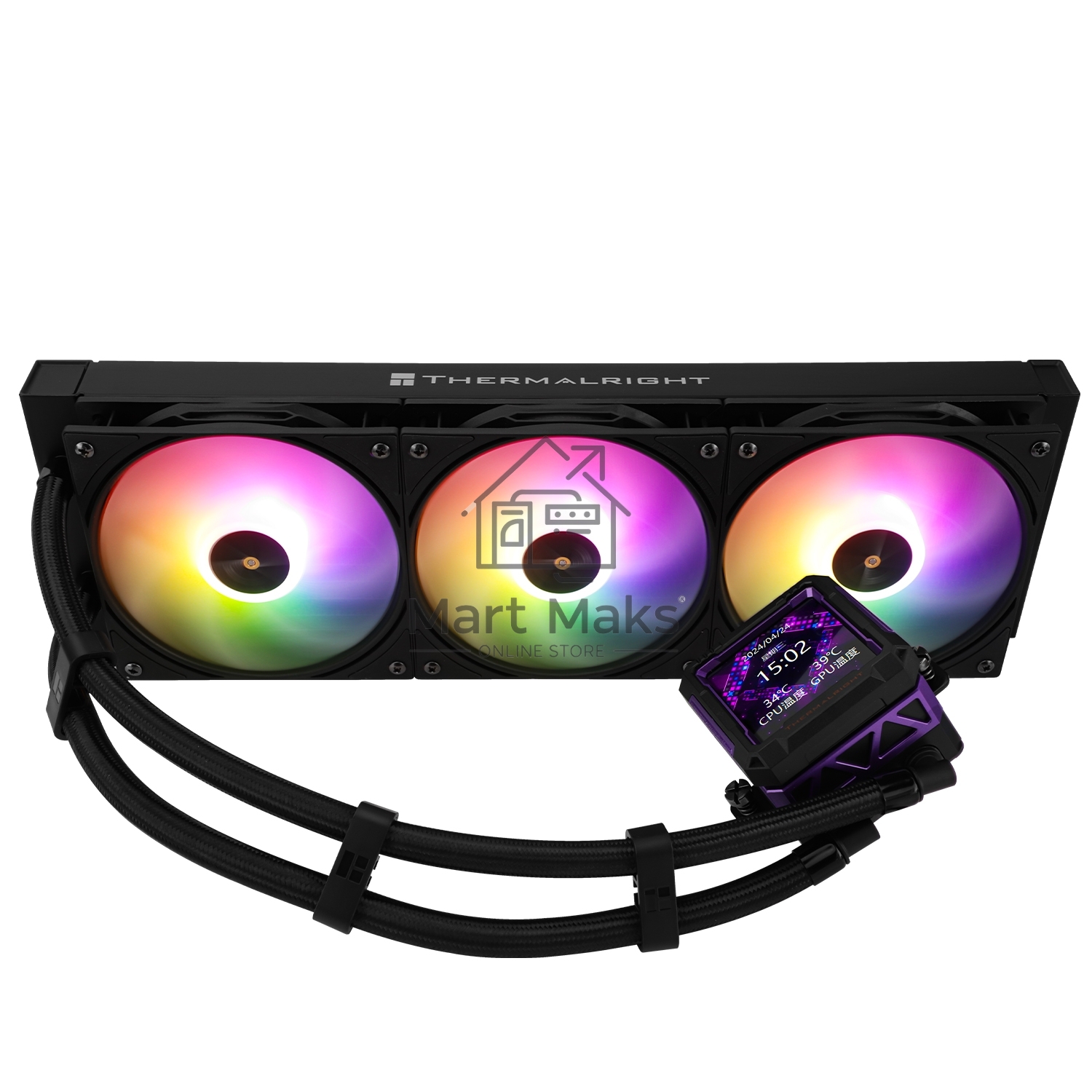 Водяное охлаждение для процессора Thermalright Frozen Warframe Pro 360 Black ARGB (360mm, Black, ARGB/ Fans: 3x120mm, 70.84CFM, 29.8dBA, 2000RPM/ Pump height 60mm, 23dBA, 3000RPM, Rad thickness 27mm/ S: 1200, 1700, 1851, 2011, 2066, 115X, AM4, AM5)