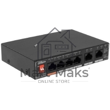 Коммутатор Dahua DH-SF1006LP, 6×100 Мбит/с, неуправляемый