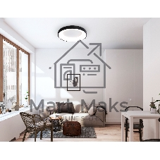 Потолочный светодиодный светильник Ambrella light FZ1403 BK черный IP20 48W 3000K-6500K D500*50 (ПДУ ИК)