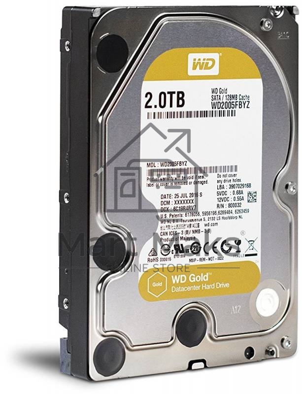 Жесткий диск WD Original SATA-III 2Tb WD2005FBYZ Gold (7200rpm) 128Mb 3.5