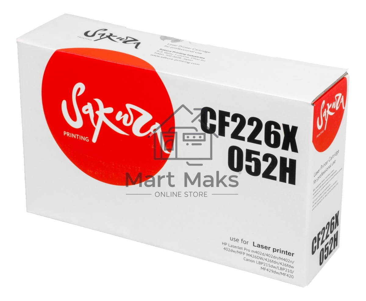Картридж Sakura CF226X/052H для HP и Canon, черный, 9200 к.