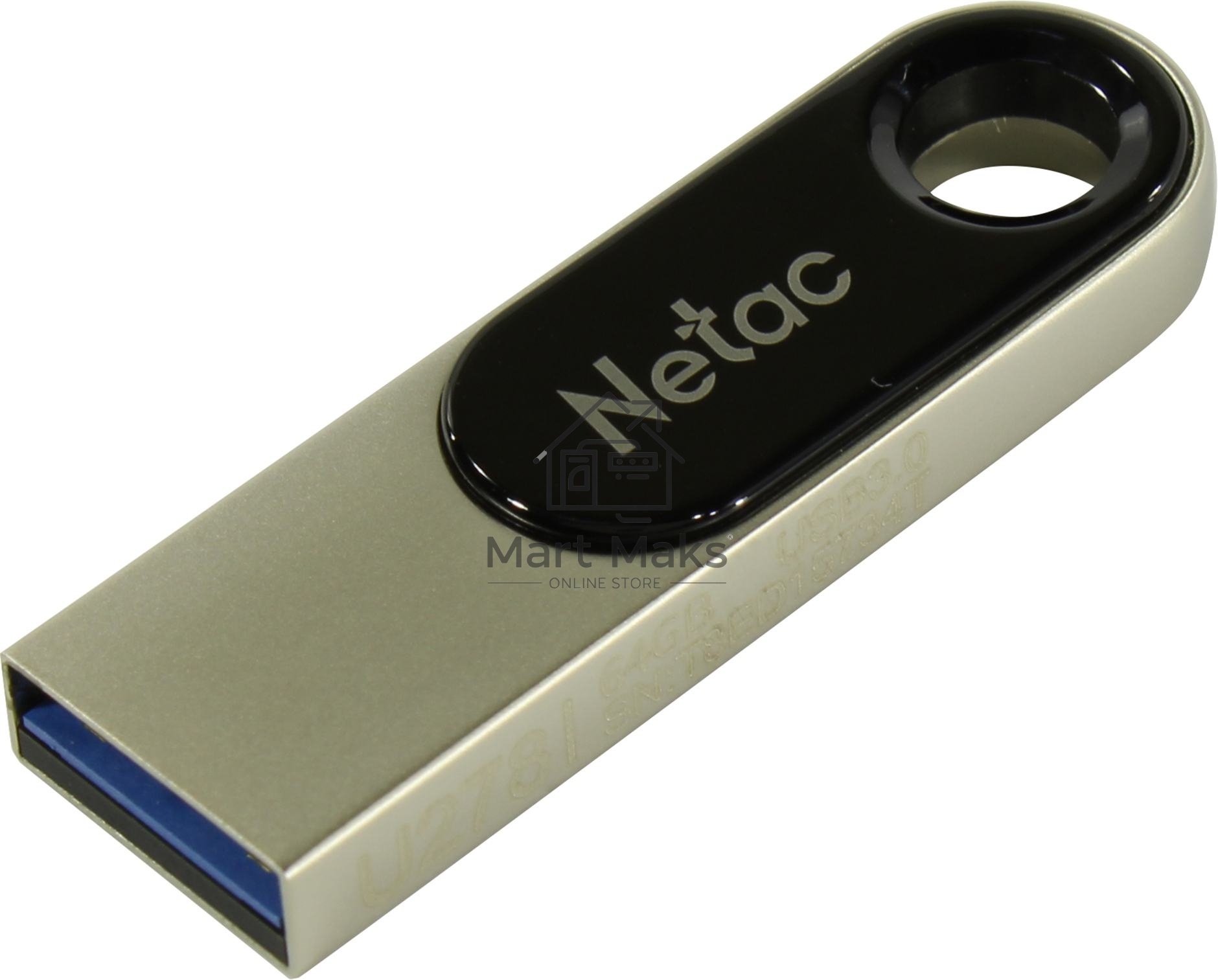 Флешка USB R/W R/W Netac U278 NT03U278N-016G-20PN, 16Gb, USB2.0, металлическая матовая
