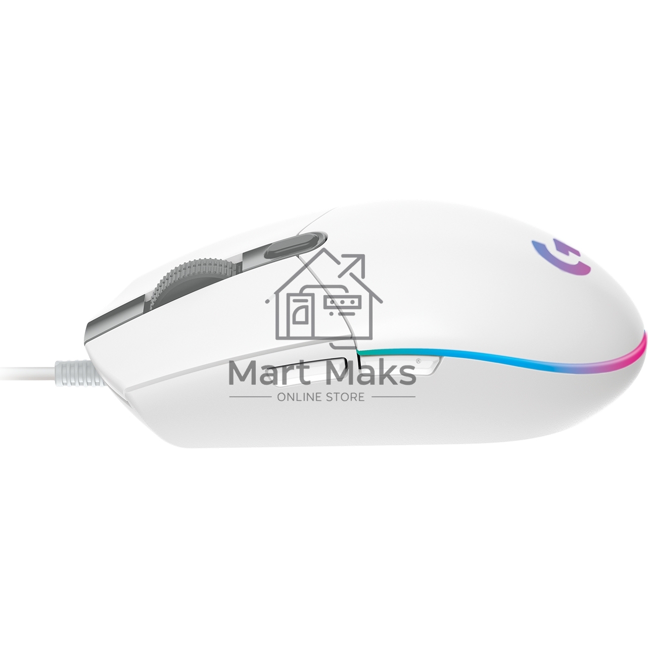 Мышь проводная Logitech G102 LIGHTSYNC белый, 8000 dpi, USB, кнопки - 6