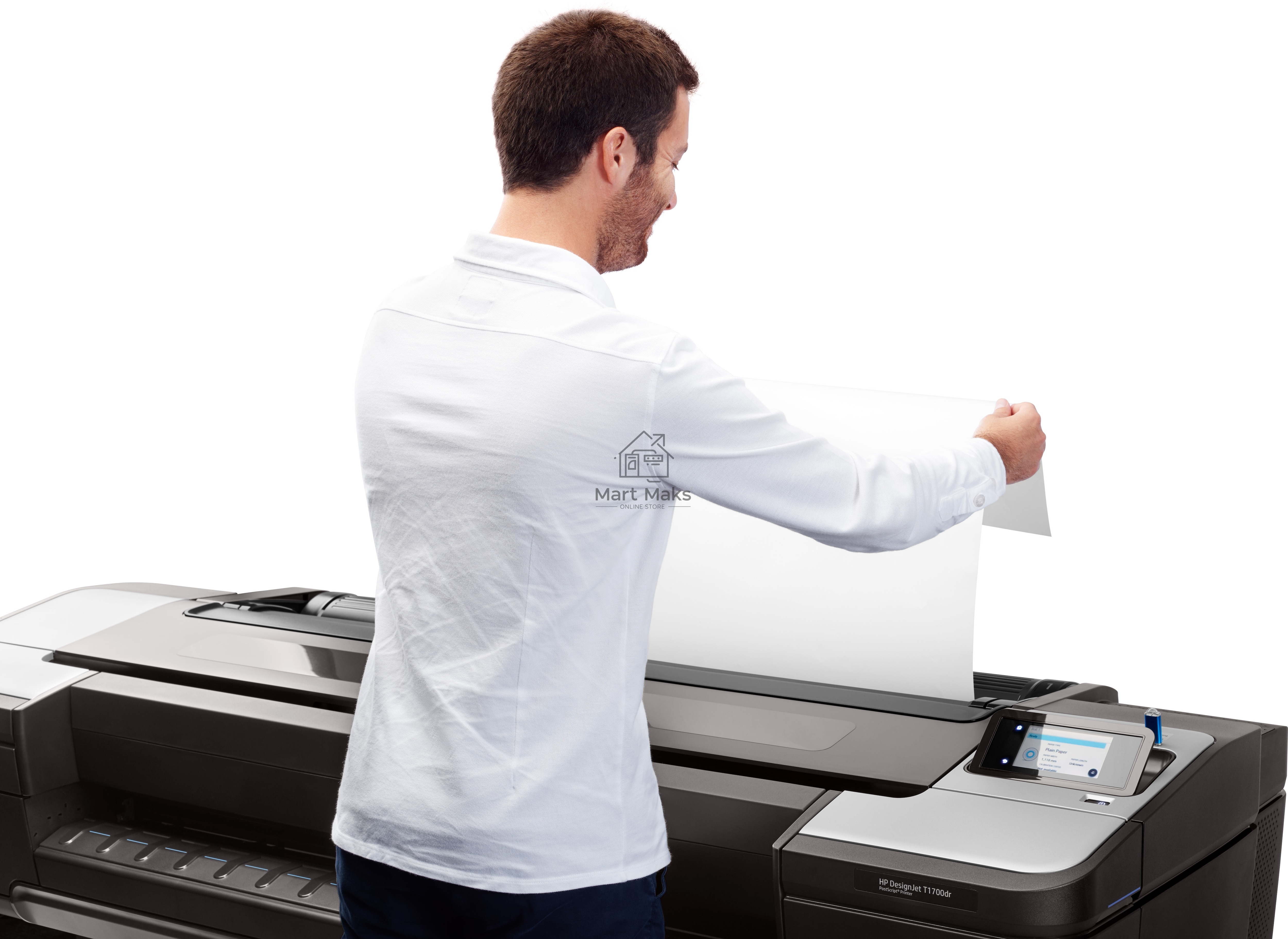 Плоттер струйный HP DesignJet T1700dr 44-in Printer (W6B56A), A0, цветной, 44