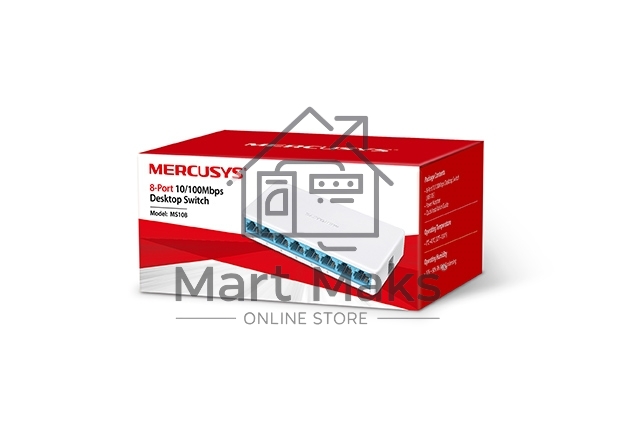 Коммутатор Mercusys MS108, 8 портов Ethernet 100 Мбит/с
