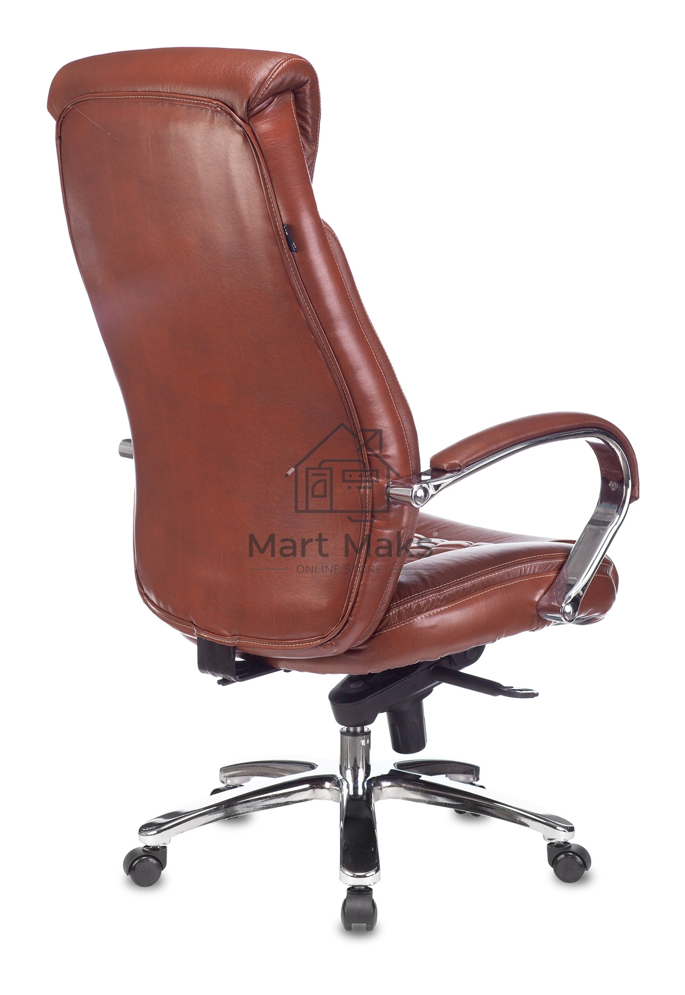Кресло руководителя Бюрократ T-9924SL светло-коричневый Leather Eichel, кожа, крестовина металл хром