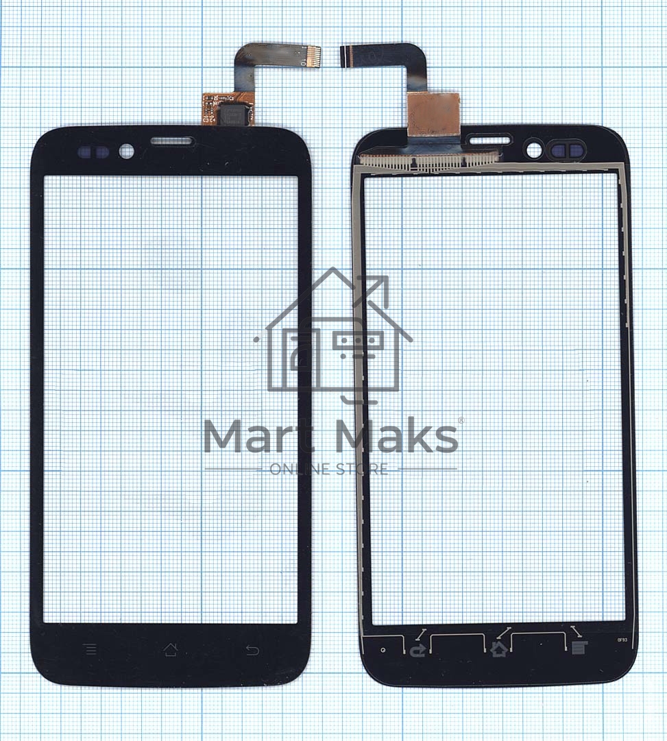 Сенсорное стекло (тачскрин) для Archos 50 Platinum MCF-050-0995-V2, черное