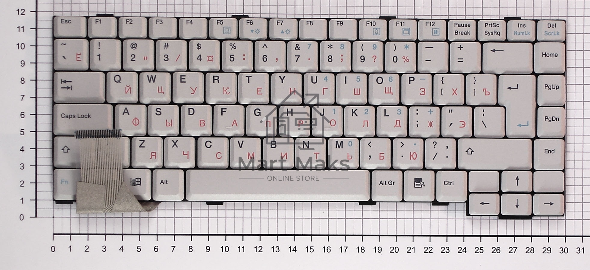 Клавиатура для ноутбука Packard Bell 7521 6020 6021 серая