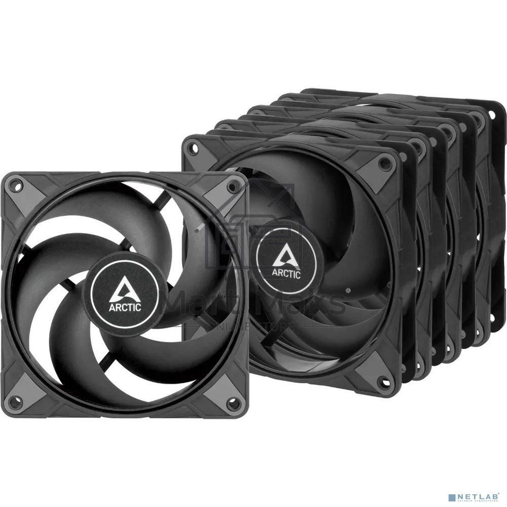 Комплект вентиляторов для корпуса Arctic P12 Max Value Pack черный, 120 мм, 3300 об/мин, 25.3 дБ, 4 pin
