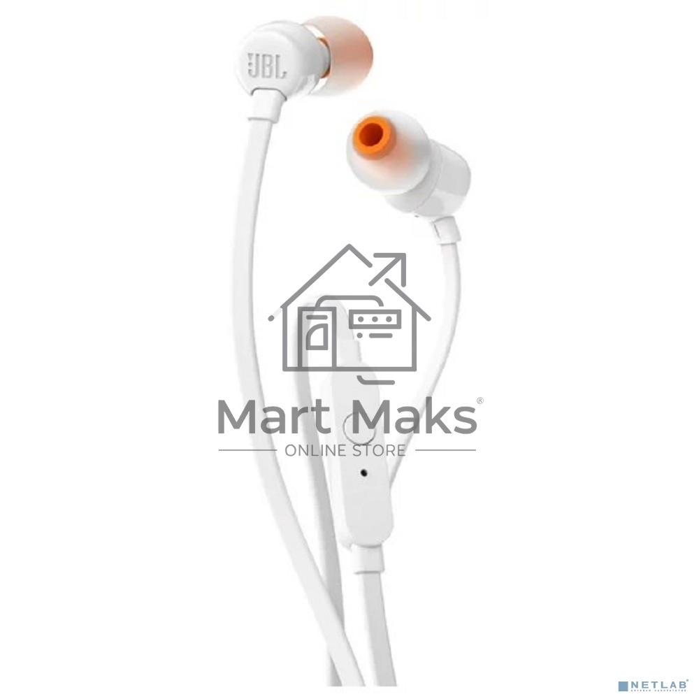 Наушники JBL Tune 110, 3.5 мм, внутриканальные, белый