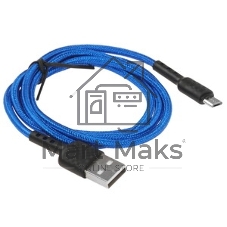 Кабель Defender F181, USB 2.0 (AM) - microUSB 2.0 (BM), 1 м, 2.4А, нейлоновая оплетка, синий.