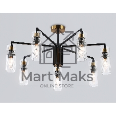 Люстра Ambrella light LH56115/7 BK/BS/CL черный/латунь/прозрачный E14*7 max 40W D705*350