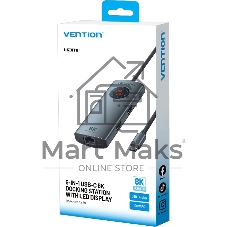 USB-концентратор Vention TQZHB, USB Type-C, USB/HDMI/RJ-45/USB Type-C, USB Type-C