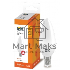 Лампа светодиодная LED IEK LLE-C35-9-230-30-E14 9Вт 230В 3000К E14 свеча