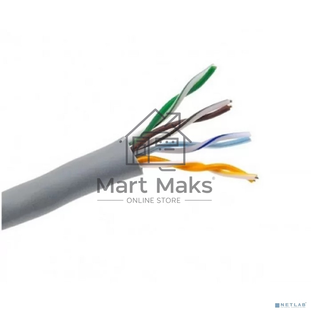 Кабель UTP Rexant 4PR 24AWG, CU (медь), CAT5e, 100 МГц, PVC, серый, бухта 50 м