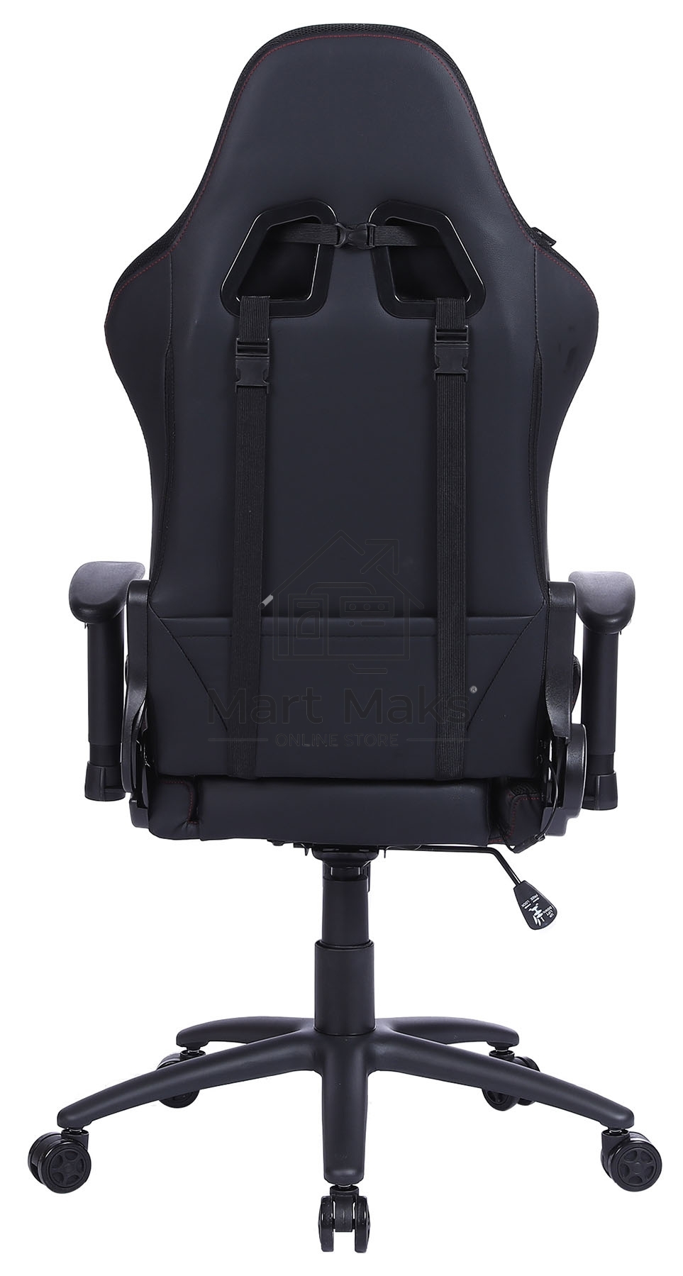Кресло игровое Cactus CS-CHR-0099BLR черный/красный, сиденье черный/красный, эко.кожа, с подголов. крестовина металл, пластик черный