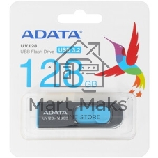 Флешка USB ADATA UV128 (AUV128-128G-RBE), 128Gb, USB 3.0, R/W 100/30, черный/синий